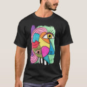 Abstraktes Gesicht Farbenfrohe Künstlerische Spaß  T-Shirt (Vorderseite)