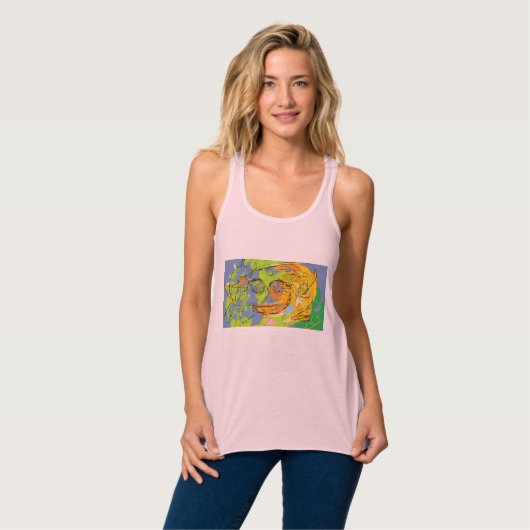 abstraktes Gesicht fröhlich Tank Top (Vorderseite Vollansicht)