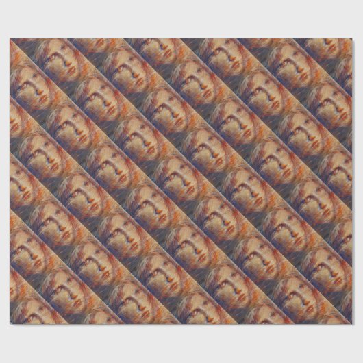 Abstraktes Gesicht Geschenkpapier (Flach)
