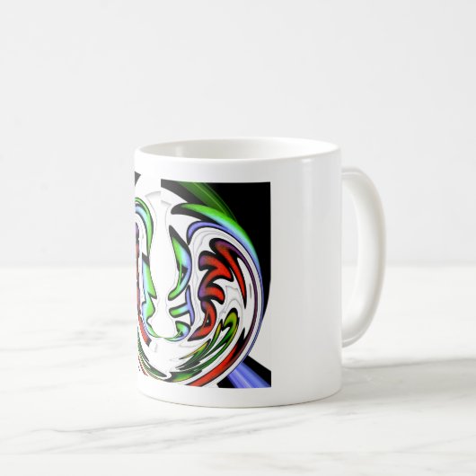 Abstraktes Gesicht Hakuna Matata Kunstdruckerei Kaffeetasse (VorderseiteRechts)