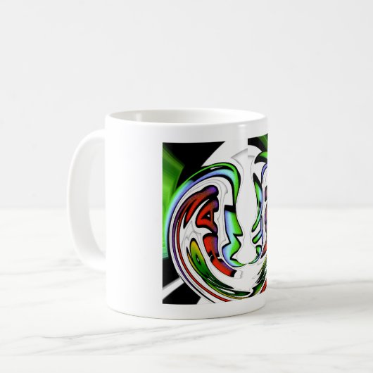 Abstraktes Gesicht Hakuna Matata Kunstdruckerei Kaffeetasse (Vorderseite Links)