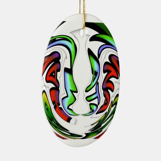 Abstraktes Gesicht Hakuna Matata Kunstdruckerei Keramik Ornament (Rechts)