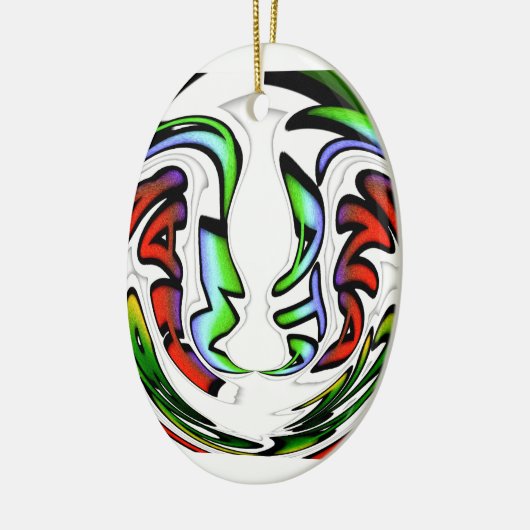 Abstraktes Gesicht Hakuna Matata Kunstdruckerei Keramik Ornament (Links)