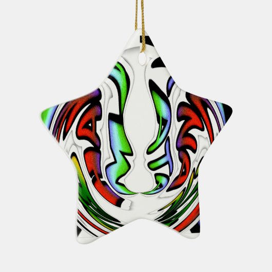 Abstraktes Gesicht Hakuna Matata Kunstdruckerei Keramikornament (Rechts)