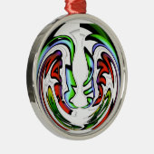 Abstraktes Gesicht Hakuna Matata Kunstdruckerei Silbernes Ornament (Rechts)