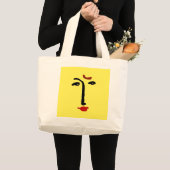 Abstraktes Gesicht Jumbo Stoffbeutel (Vorderseite (Produkt))