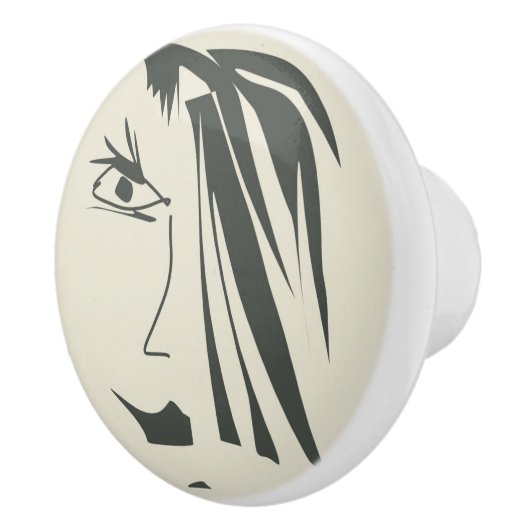 Abstraktes Gesicht. Keramikknauf (Rechts)