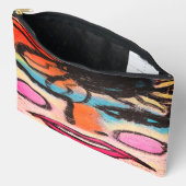 Abstraktes Gesicht mit Blume Zubehörtasche (Offen)