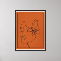 Abstraktes Gesicht mit Butterfly Line Kunstdrucker