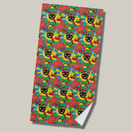 Abstraktes Gesicht mit der Kopfhaut im Muster 2 Strandtuch