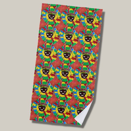 Abstraktes Gesicht mit der Kopfhaut im Muster 2 Strandtuch