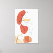 Abstraktes Gesicht mit roten und orangefarbenen Bo Leinwanddruck (Vorderseite)