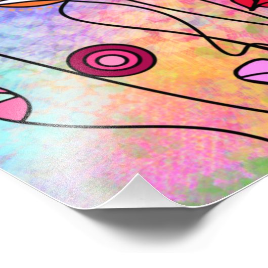 Abstraktes Gesicht Poster Cubism Malerei (Ecke)