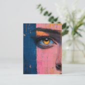 Abstraktes Gesicht Postkarte (Stehend Vorderseite)