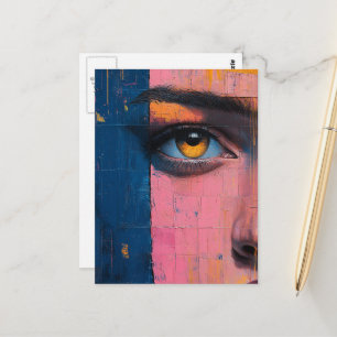 Abstraktes Gesicht Postkarte
