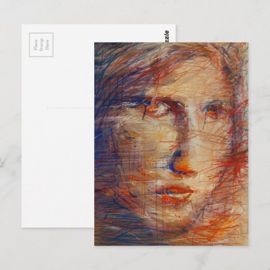 Abstraktes Gesicht Postkarte (Vorne/Hinten)