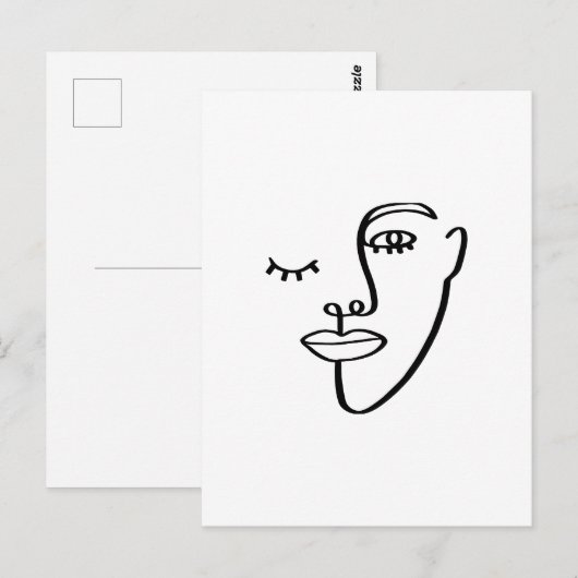 Abstraktes Gesicht | Postkarte (Vorne/Hinten)