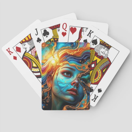 Abstraktes Gesicht Spielkarten (Rückseite)