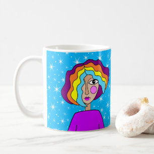 Abstraktes Gesicht Stilisierte Kunst Tasse
