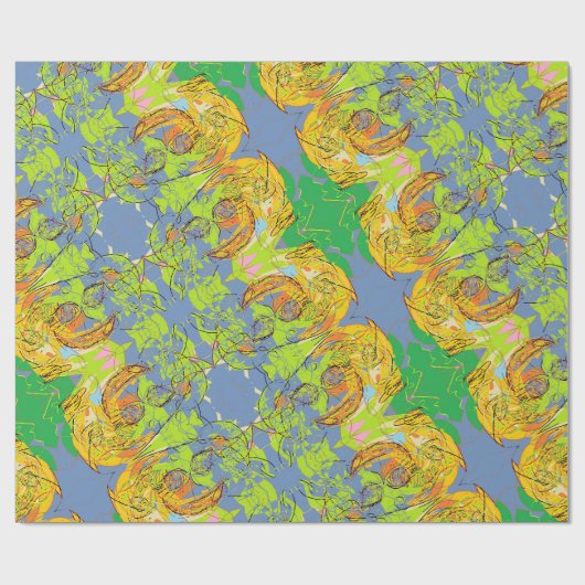abstraktes Gesichtdesign Geschenkpapier (Flach)