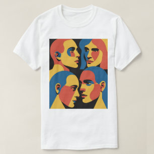 Abstraktes Gesichter-Raster-Kunstposter, Menschlic T-Shirt