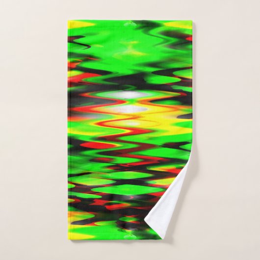 Abstraktes Geständchen in rot und grün Badhandtuch Set (Handtuch)