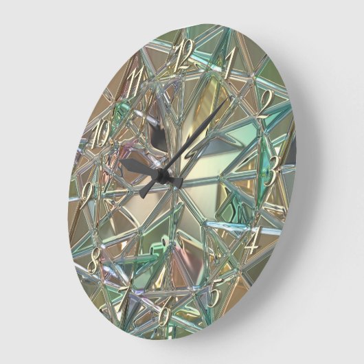 Abstraktes, gestanztes Glas Große Wanduhr (Winkel)