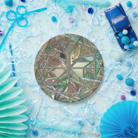 Abstraktes, gestanztes Glas Pappteller (Party)