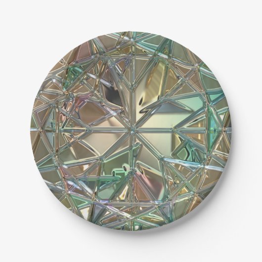 Abstraktes, gestanztes Glas Pappteller (Vorderseite)