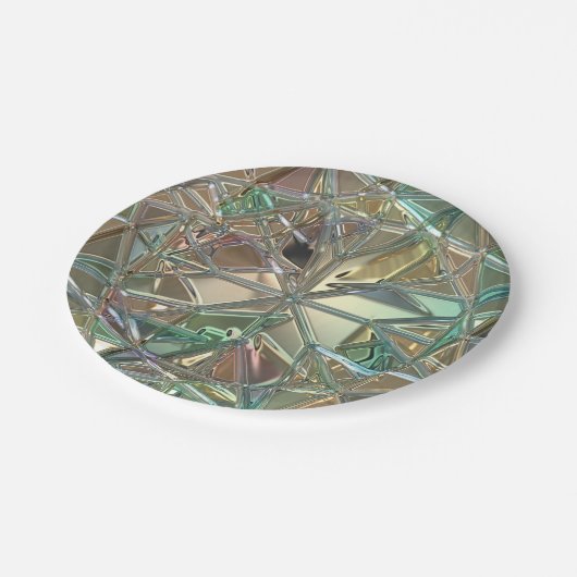 Abstraktes, gestanztes Glas Pappteller (Schrägansicht)