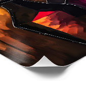 Abstraktes, gestanztes Glasweibchen-Portrait mit R Poster (Ecke)