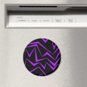 Abstraktes, gewagtes, lebhaftes geometrisches Zick Magnet (In Situ (Geschirrspüler))