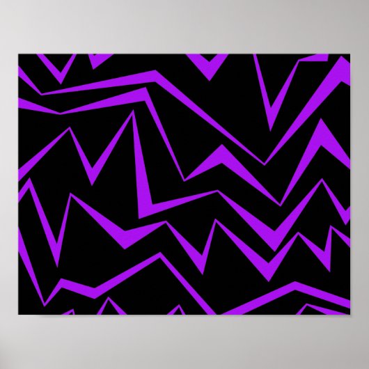 Abstraktes, gewagtes, lebhaftes geometrisches Zick Poster (Vorne)