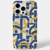 Abstraktes Gewand - Blau und Gold Elegante Case-Mate iPhone Hülle (Rückseite)