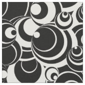 Abstraktes Gewebe aus schwarzen und weißen Kreislä Stoff (Nahaufnahme)