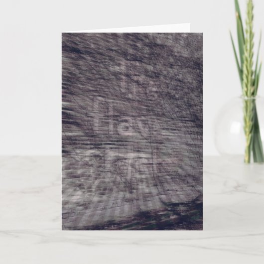 Abstraktes Ghost-Zeichen auf Brick-Gebäude Karte (Vorderseite)