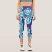 Abstraktes Giraffenmuster Capri Leggings (Vorderseite)