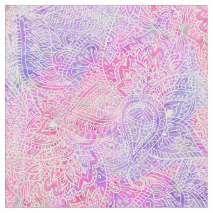 Abstraktes Girly lila rosa Paisley-Skizze-Muster Stoff