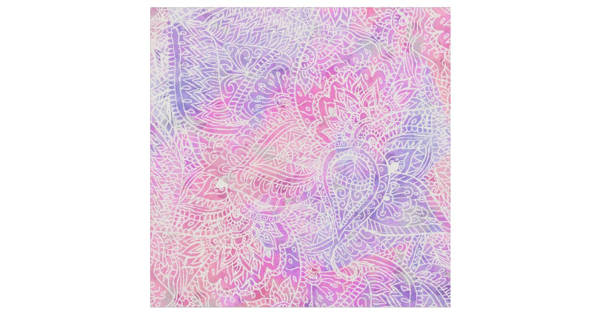 Abstraktes Girly lila rosa Paisley-Skizze-Muster Stoff ...
