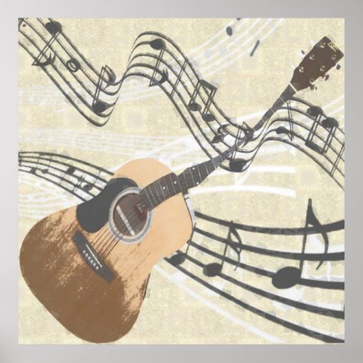 Abstraktes Gitarrenposter Poster (Vorne)