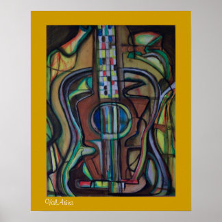 Abstraktes Gitarrenposter von ValAries Poster