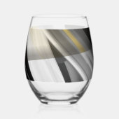 Abstraktes Glas - Stemless Wine Kunst, Schwarz-wei (Links)