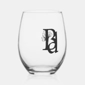 Abstraktes Glas - Stemless Wine Kunst, Schwarz-wei (Vorderseite)