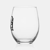 Abstraktes Glas - Stemless Wine Kunst, Schwarz-wei (Links)