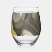 Abstraktes Glas - Stemless Wine Kunst, Schwarz-wei (Vorderseite)
