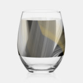 Abstraktes Glas - Stemless Wine Kunst, Schwarz-wei (Rückseite)