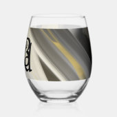 Abstraktes Glas - Stemless Wine Kunst, Schwarz-wei (Links)