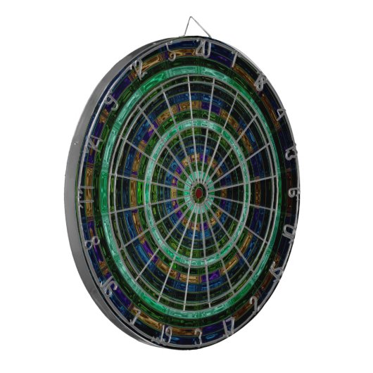 Abstraktes Glasmosaik Dartscheibe (Vorderseite Links)