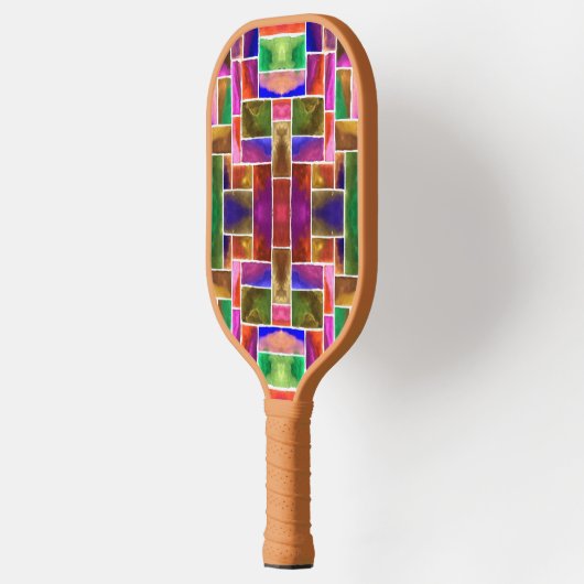 Abstraktes Glasmuster Pickleball Schläger (Links)