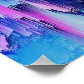Abstraktes Glitch-Sonnenuntergangsdesign Poster (Ecke)